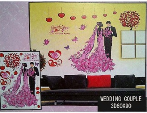 3d wedding couple  Jual Wall Stiker Murah – 0857.7650.0991