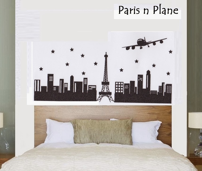 PR018 Paris n Plane Jual Wall Stiker Murah,Wall stiker 