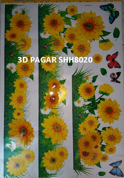 Shh8020-3d-pagar-sunflower  Jual Wall Stiker Murah – 0857 